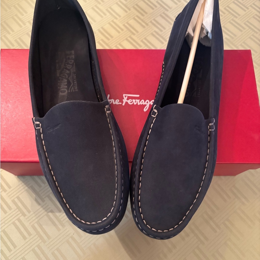 Salvatore Ferragamo Women’s Navy Loafers